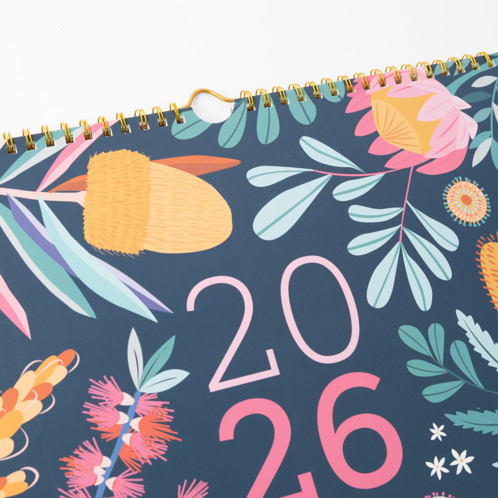 2026 Square Spiral Calendar - Indigo