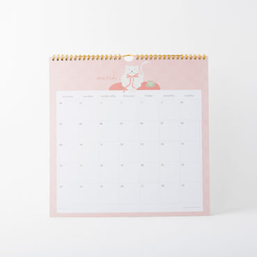 2026 Square Spiral Calendar - Kit-Tea Cat