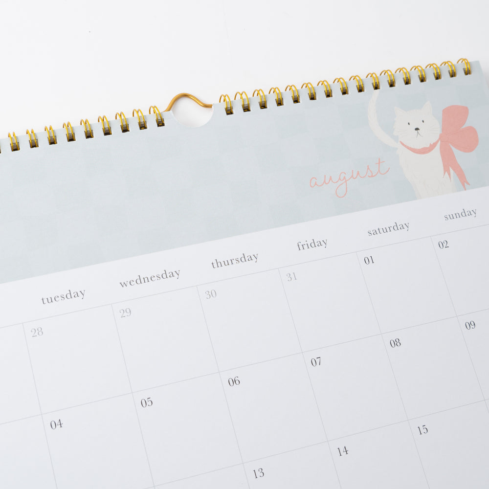 2026 Square Spiral Calendar - Kit-Tea Cat