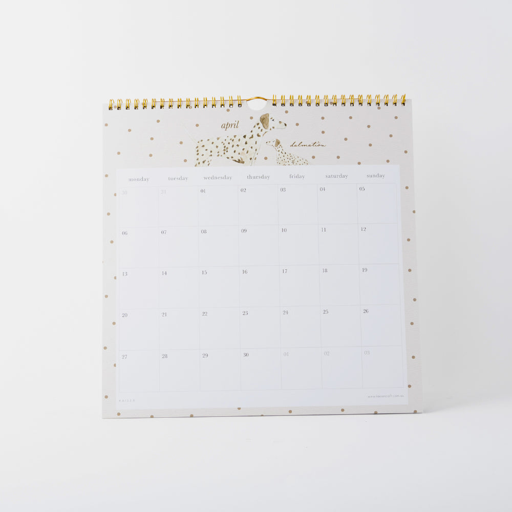 2026 Square Spiral Calendar - Dog Lover