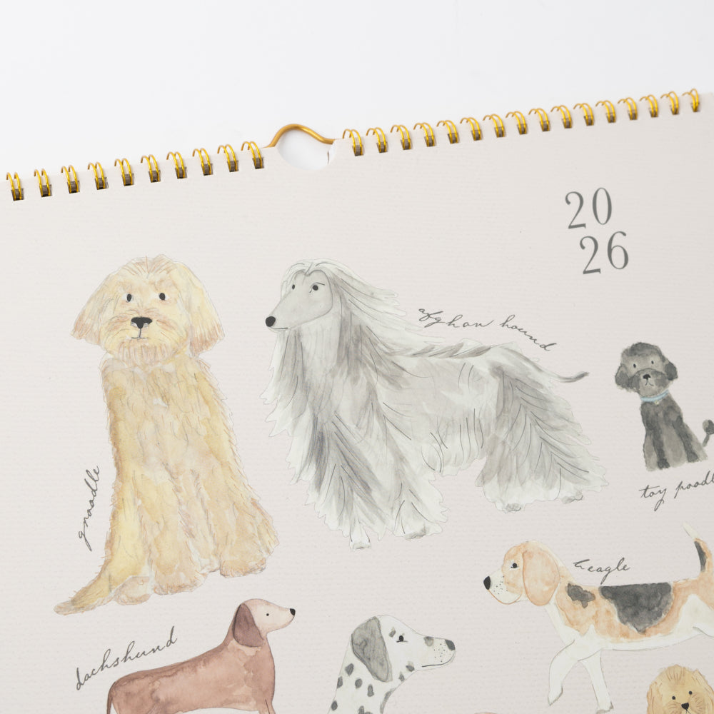2026 Square Spiral Calendar - Dog Lover