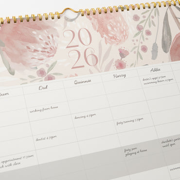 2026 Jumbo Family Calendar - Blossoms