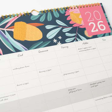 2026 Jumbo Family Calendar - Indigo