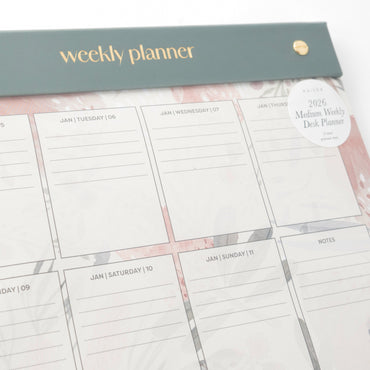 2026 Medium Weekly Desk Planner - Blossoms