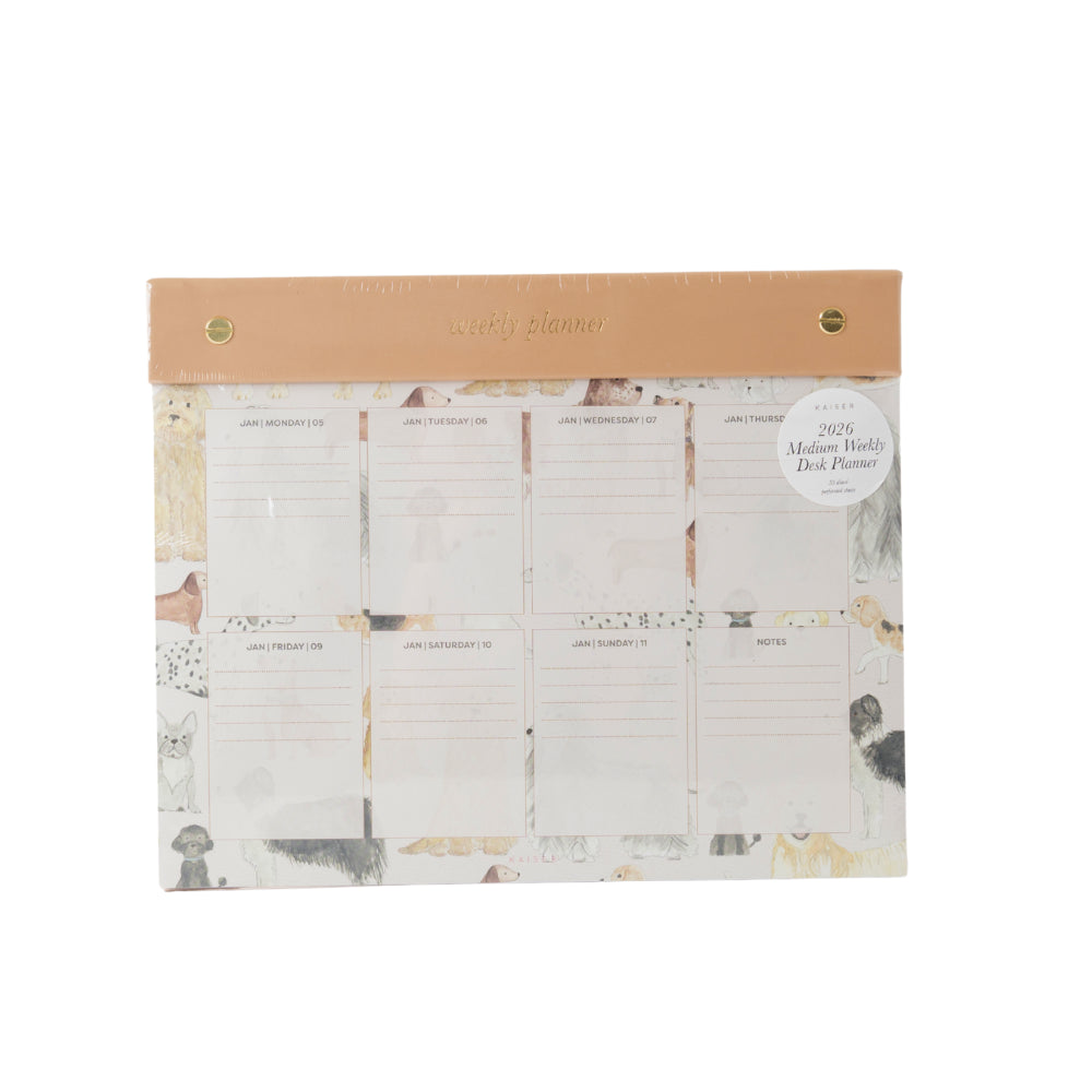 2026 Medium Weekly Desk Planner - Dog Lover
