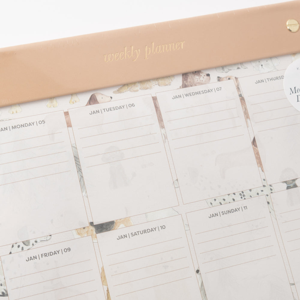 2026 Medium Weekly Desk Planner - Dog Lover