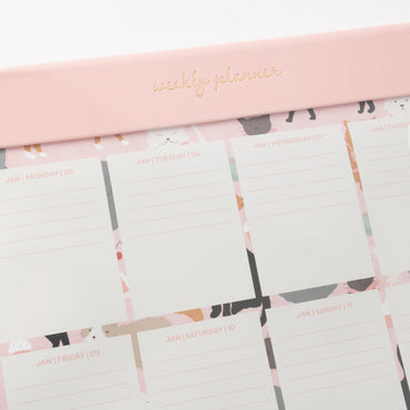 2026 Medium Weekly Desk Planner - Kit-Tea Cat