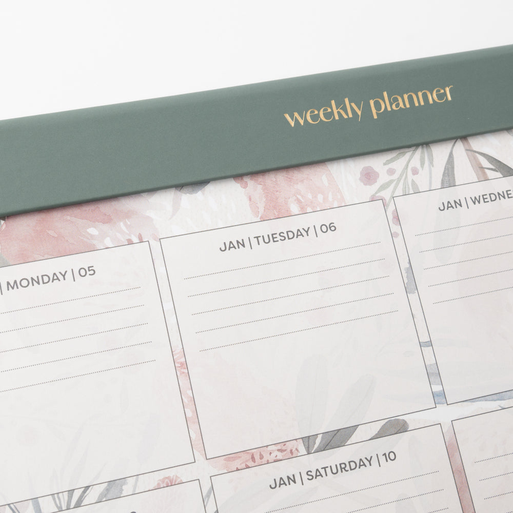 2026 Large Weekly Desk Planner - Blossoms