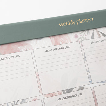 2026 Large Weekly Desk Planner - Blossoms