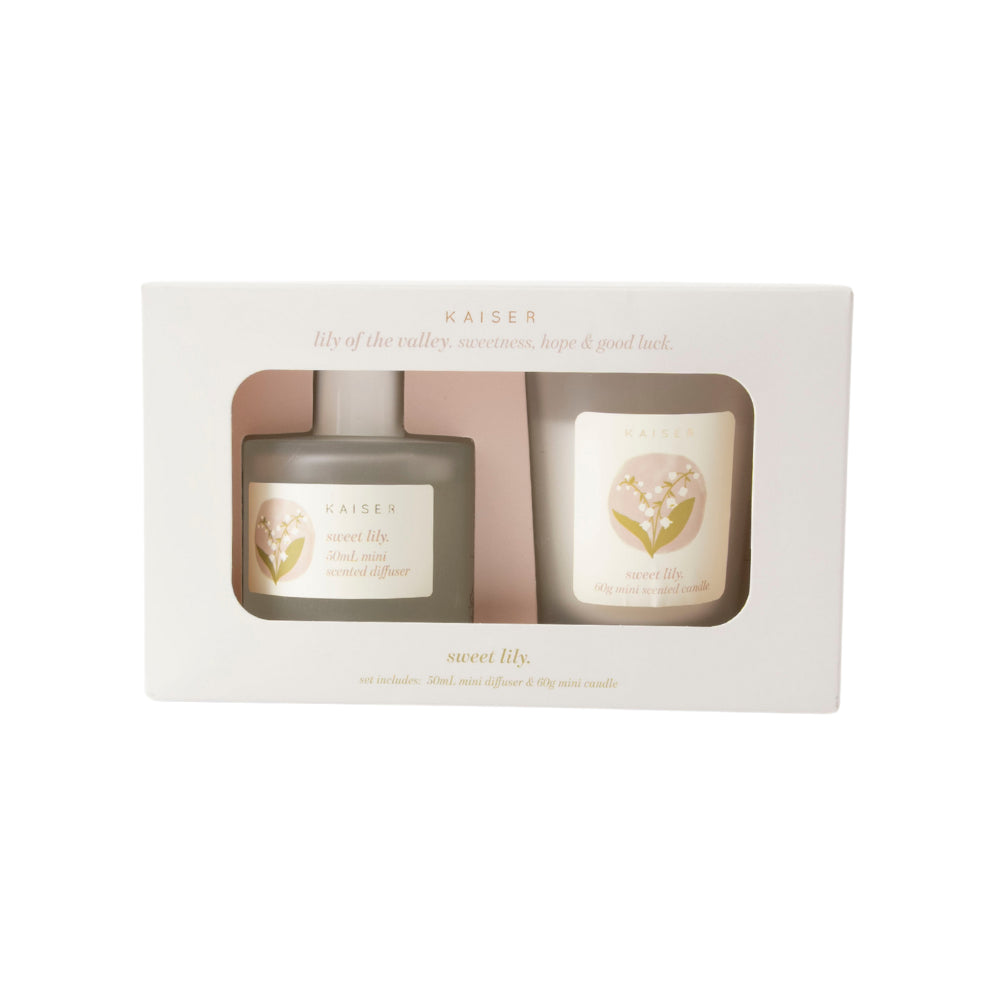 Flower Beauty Candle & Diffuser Set Mini Birth Flower - LILY OF THE VALLEY