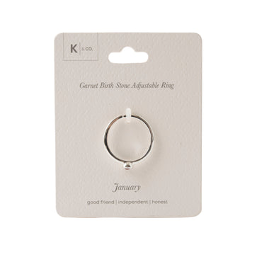 K&CO. Birthstone Adjustable Ring - JANUARY