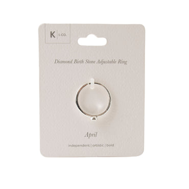 K&CO. Birthstone Adjustable Ring - APRIL