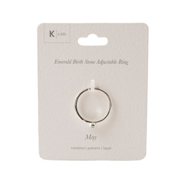 K&CO. Birthstone Adjustable Ring - MAY