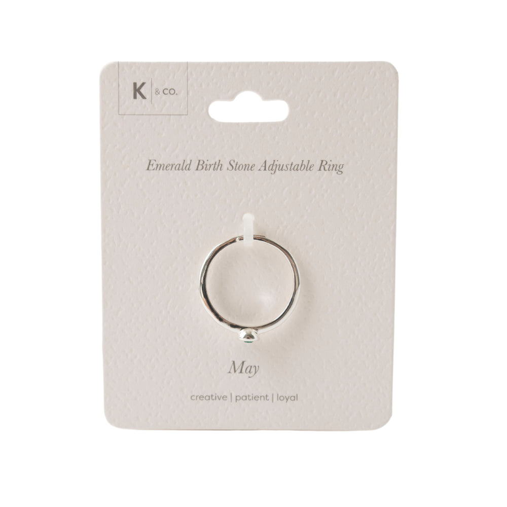 K&CO. Birthstone Adjustable Ring - MAY
