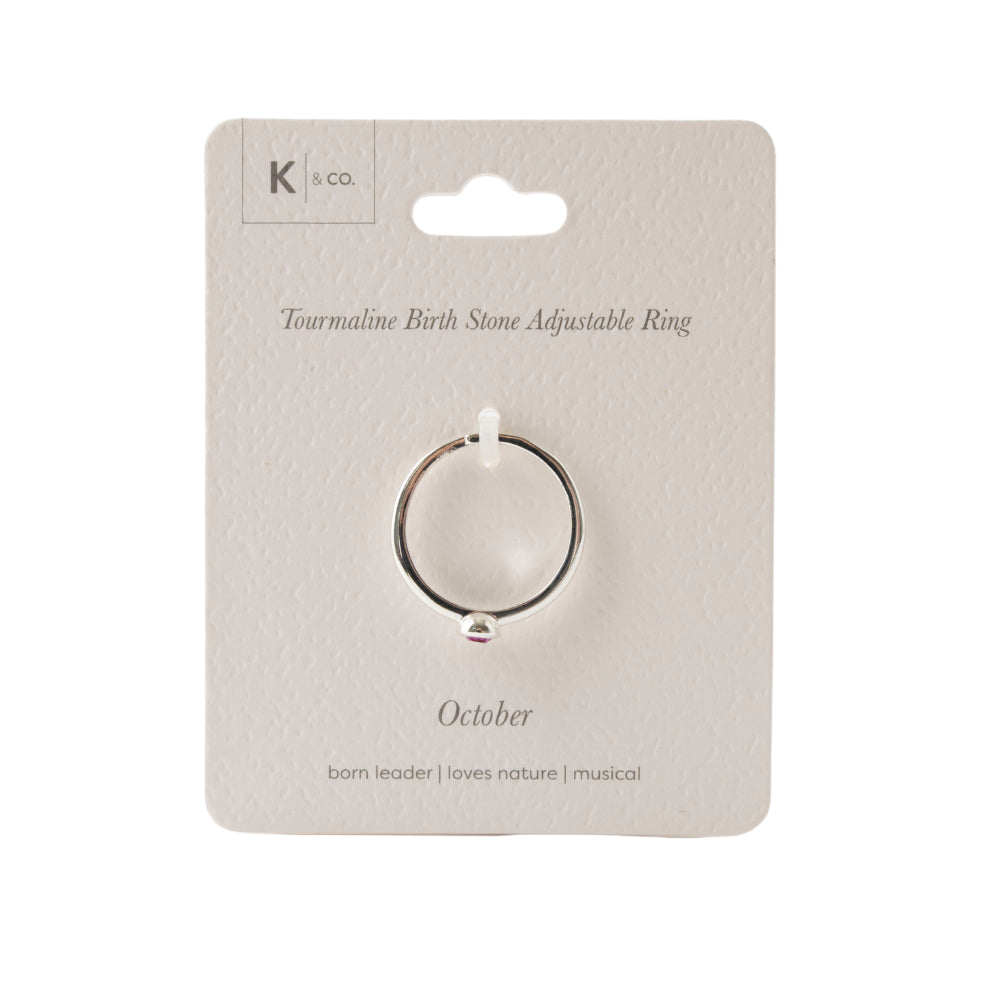 K&Co. Birthstone Adjustable Ring - OCTOBER