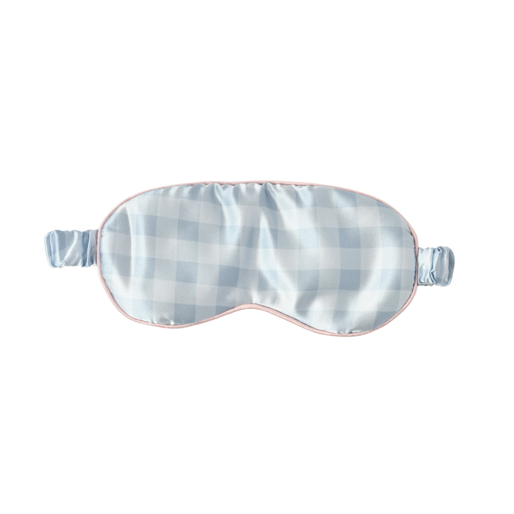 K&Co Satin Sleep Mask  - POWDER GINGHAM