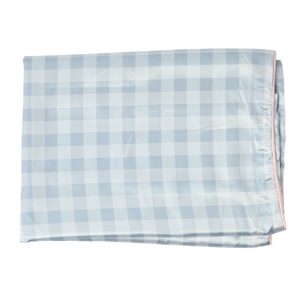 K&Co Satin Pillow Case  - POWDER GINGHAM