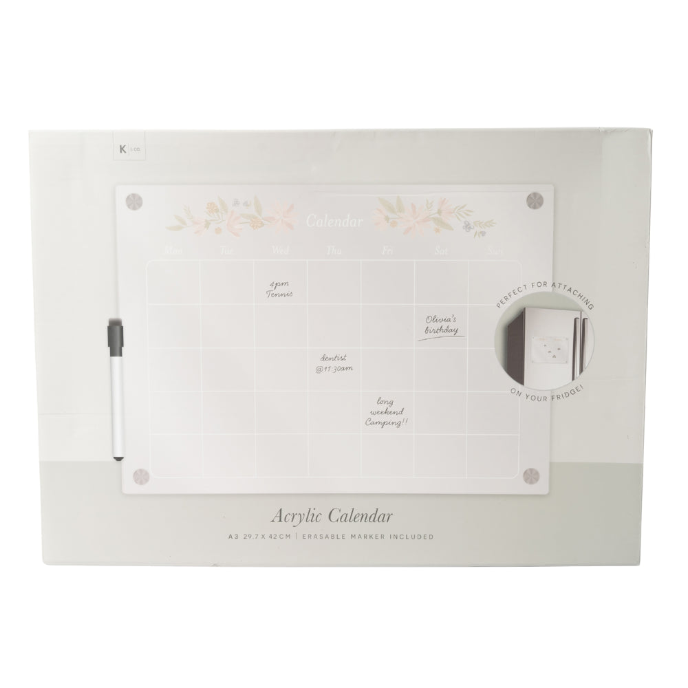 A3 Acrylic Weekly/Family Fridge Calendar