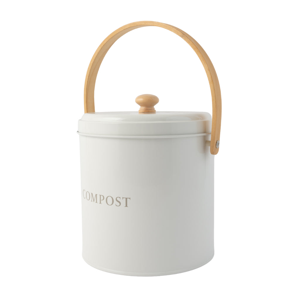 K&Co. Blossom series Compost Bin 5L - WHITE