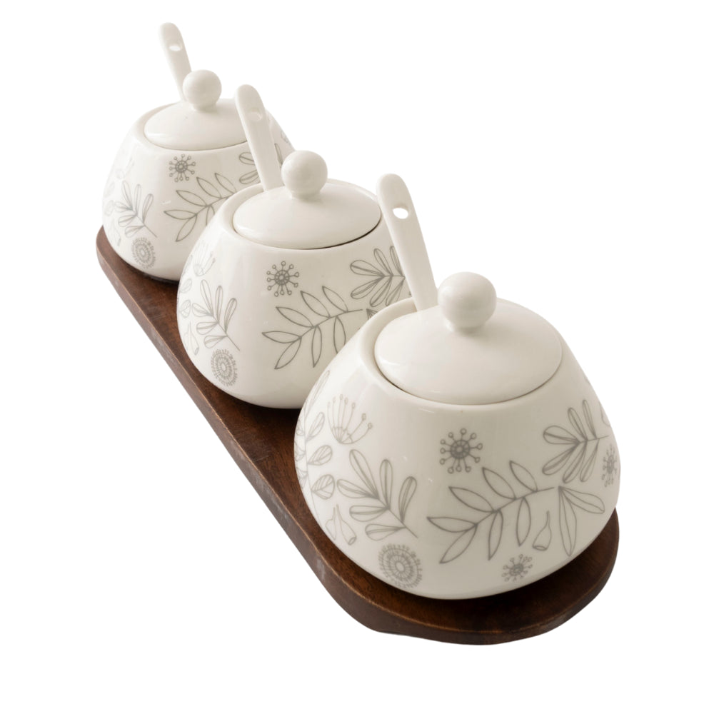 K&Co. Blossoms series Storage Jar 3pk - NATIVE SKETCH