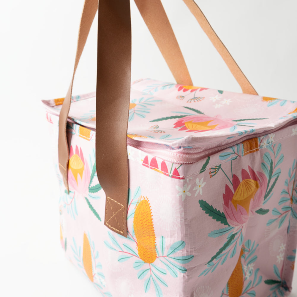 Indigo Series Reusable Mini Cooler Bag - PINK PROTEA