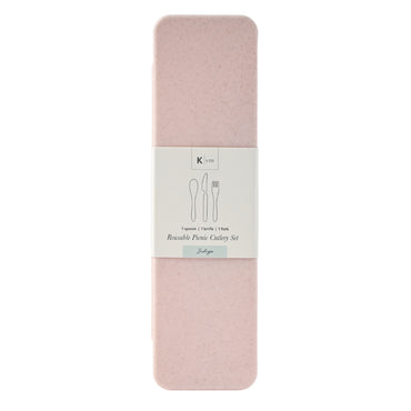 Indigo Series Bamboo Cutlery Set - LIGHT PINK