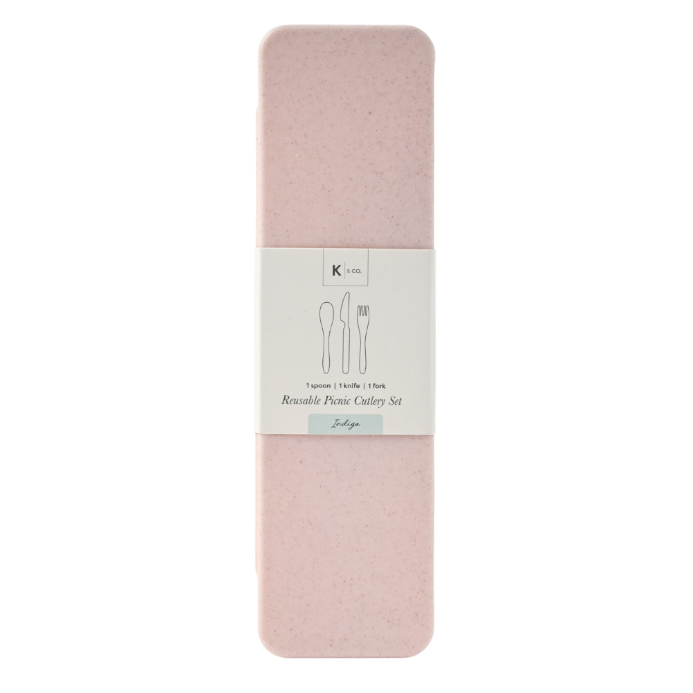 Indigo Series Bamboo Cutlery Set - LIGHT PINK