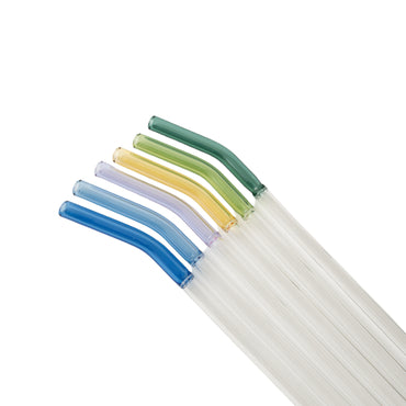 Indigo Series Glass Straw 6pk - SPRING