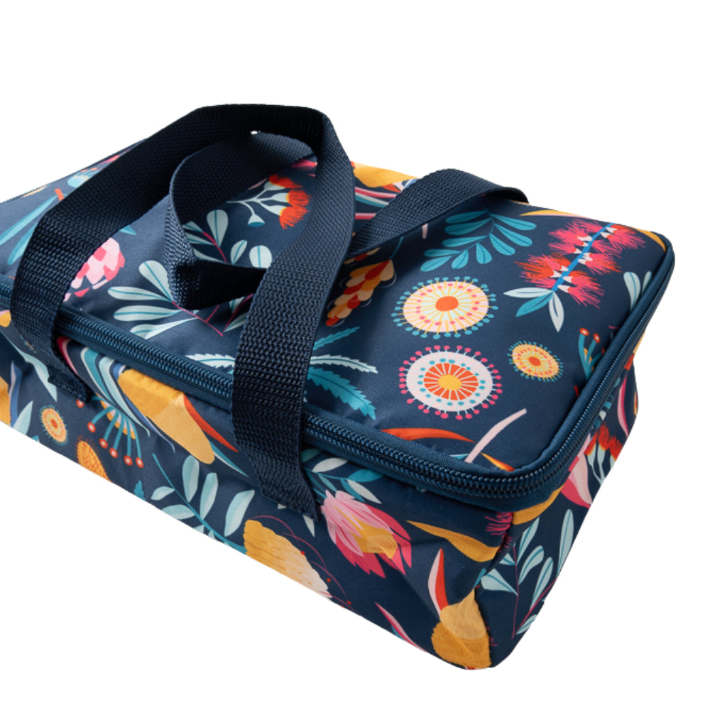 Indigo Series Zip Around Flat Lunch Bag - SPRING NATIVE