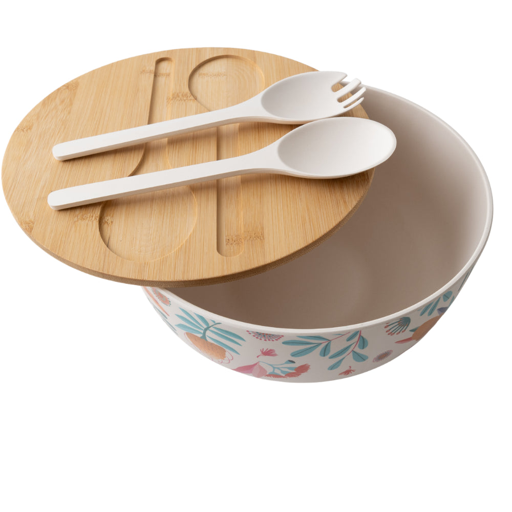 Indigo Series Bamboo Salad Bowl Server - SPRING NATIVE