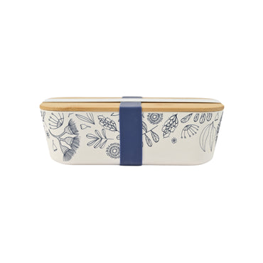 Indigo Series Bamboo Printed Lunch Box - NATIVE SKETCH