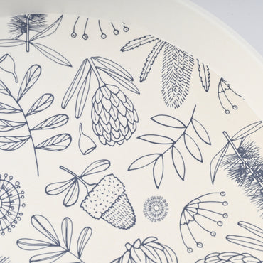 Indigo Series Bamboo Rnd Serving Tray 30cm - NATIVE SKETCH