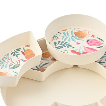 Indigo Series Bamboo Compartment Platter - SPRING NATIVE