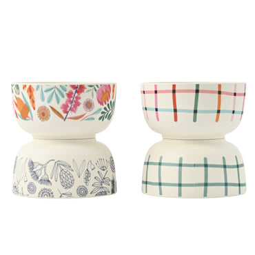 Indigo Series Bamboo Tapas Bowls 4pk - SPRING MULTI