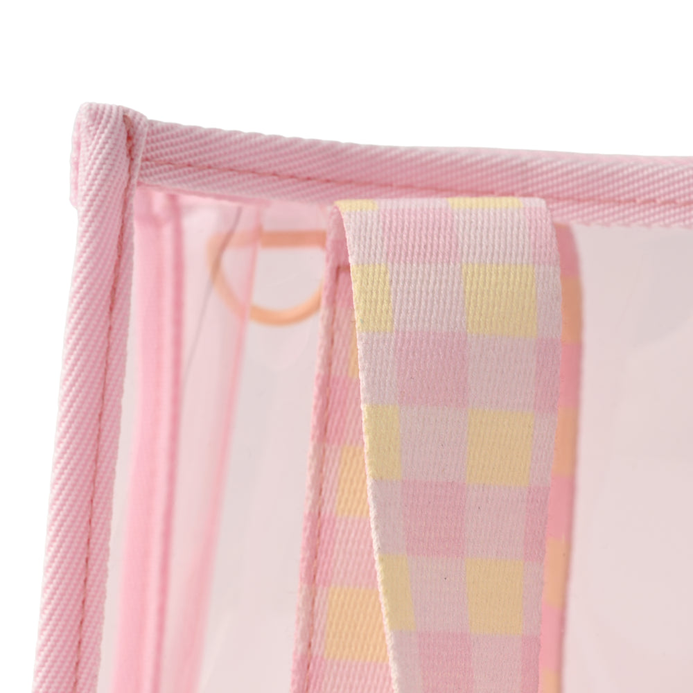 Gelato Series Clear Toiletries Tote Bag Mini - PASTEL GINGHAM