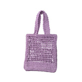 Gelato Series Straw Tote Bag - PURPLE
