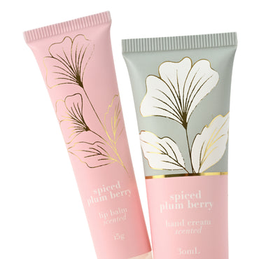 Belle Collection Lip Balm & Hand Cream Set Mini - SPICED PLUM BERRY