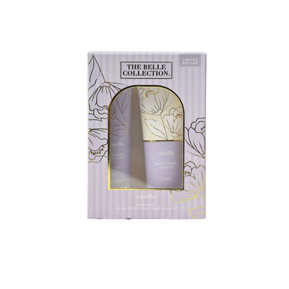 Belle Collection Lip Balm & Hand Cream Set Mini - VANILLA