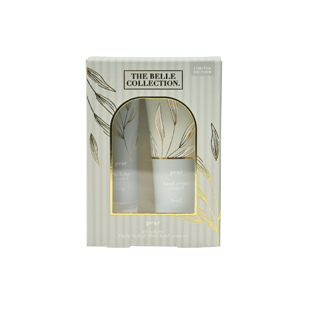 Belle Collection Lip Balm & Hand Cream Set Mini - PEAR
