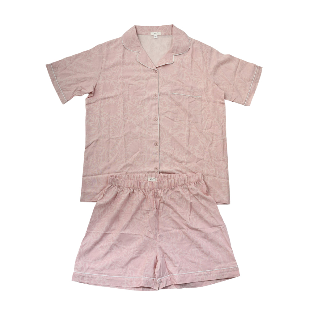 K&Co Short Pyjama Set Size Large  - PINK POSY