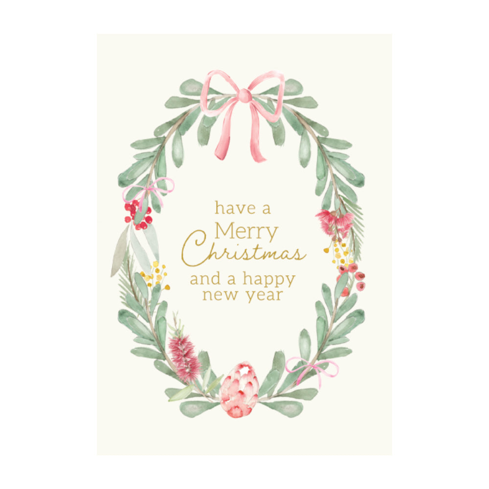 Christmas Greeting Card - Oval Wreath