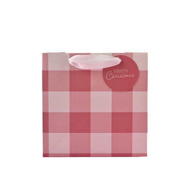 Christmas Square Gift Bag - Red Gingham
