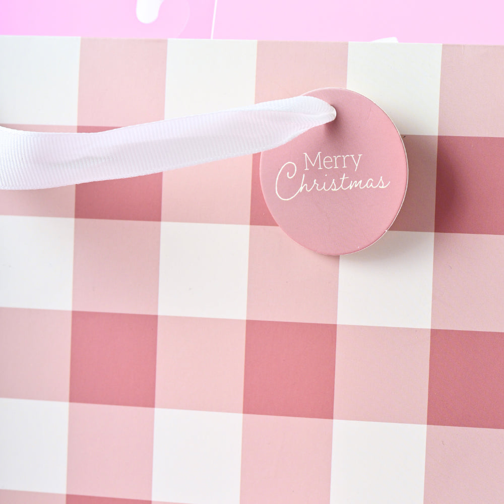 Christmas Large Gift Bag - Berry Gingham