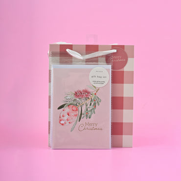 Christmas Small Gift Bag Set - Red Gingham