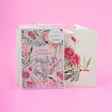 Christmas Medium Gift Bag Set - Floral Bouquet