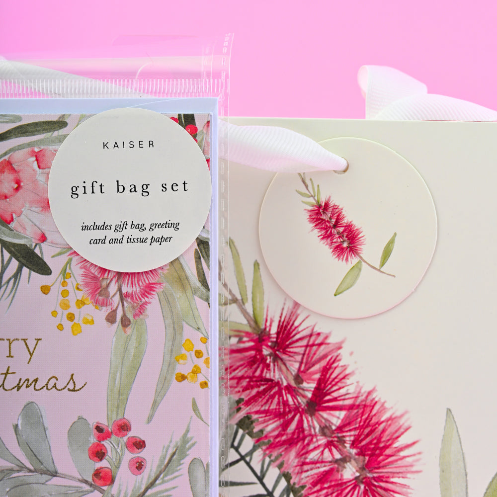Christmas Medium Gift Bag Set - Floral Bouquet