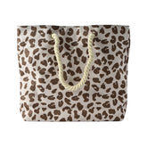 Soleil Series Beach Tote - NEUTRAL LEOPARD
