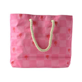 Soleil Series Beach Tote - PALM CHECK