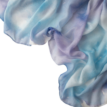 Plumberry Series Print Scarf - WATERCOLOUR BLUE/LILAC