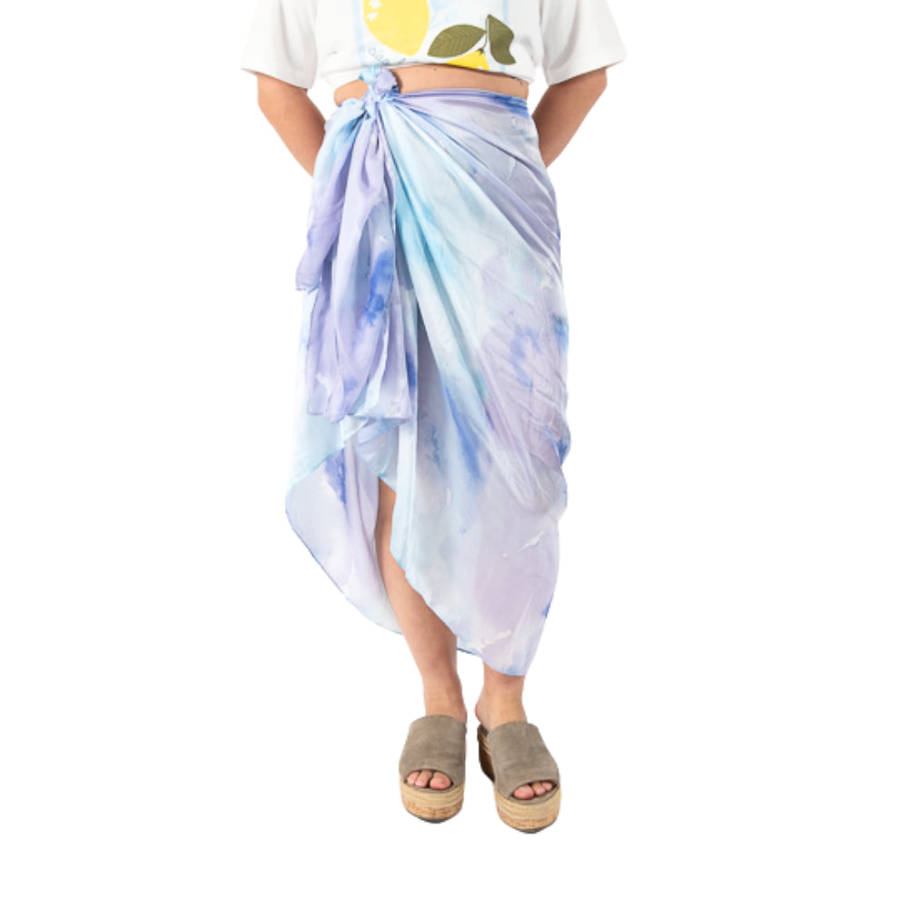 Plumberry Series Sarong - WATERCOLOUR BLUE/LILAC